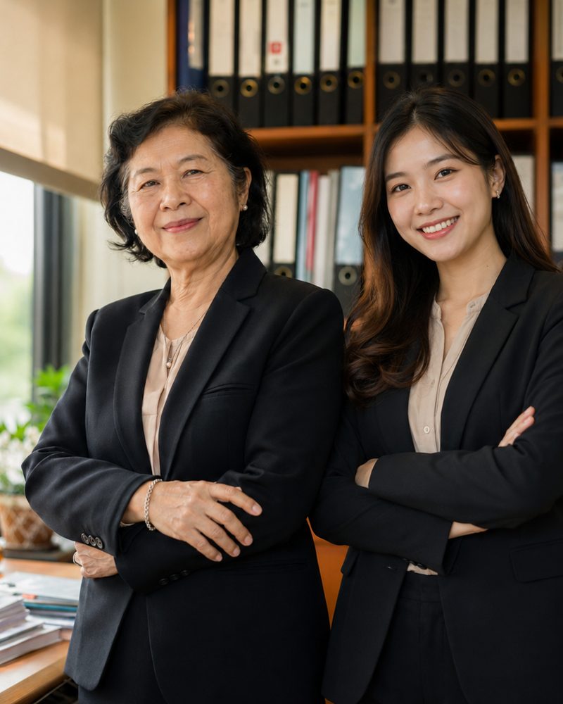 หัวหน้าฝ่ายบัญชียิ้มอย่างมั่นใจ